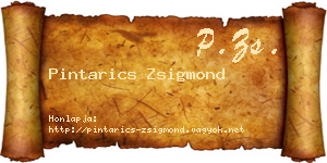 Pintarics Zsigmond névjegykártya